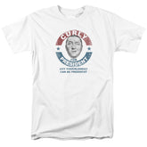 Three Stooges Curly For President Men's 18/1 Cotton Short-Sleeve T-Shirt