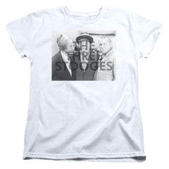 Three Stooges Cutoff Women's 18/1 Cotton Short-Sleeve T-Shirt