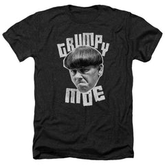 Three Stooges Grumpy Moe Men's 30/1 Heather 60 40 Poly Short-Sleeve T-Shirt
