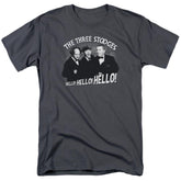 Three Stooges Hello Again Men's 18/1 Cotton Short-Sleeve T-Shirt