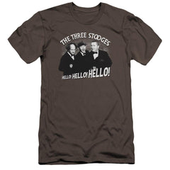 Three Stooges Hello Again Men's Ultra-Soft 30/1 Cotton Slim Short-Sleeve T-Shirt