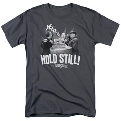 Three Stooges Hold Still Men's 18/1 Cotton Short-Sleeve T-Shirt