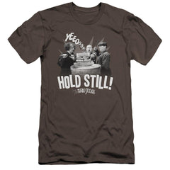 Three Stooges Hold Still Men's Ultra-Soft 30/1 Cotton Slim Short-Sleeve T-Shirt