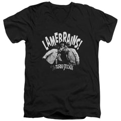 Three Stooges Lamebrains Men's 30/1 Cotton Slim V-Neck T-Shirt
