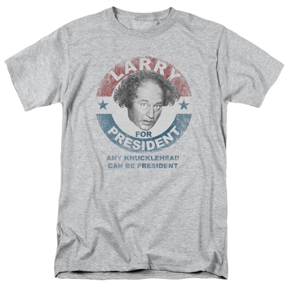 Three Stooges Larry For President Men's 18/1 Cotton Short-Sleeve T-Shirt