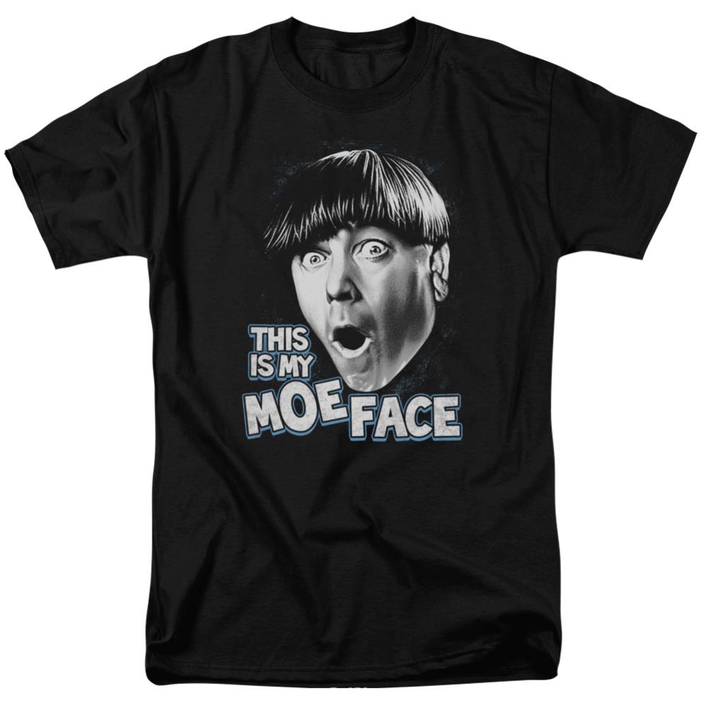 Three Stooges Moe Face Men's 18/1 Cotton Short-Sleeve T-Shirt