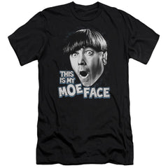 Three Stooges Moe Face Men's Ultra-Soft 30/1 Cotton Slim Short-Sleeve T-Shirt