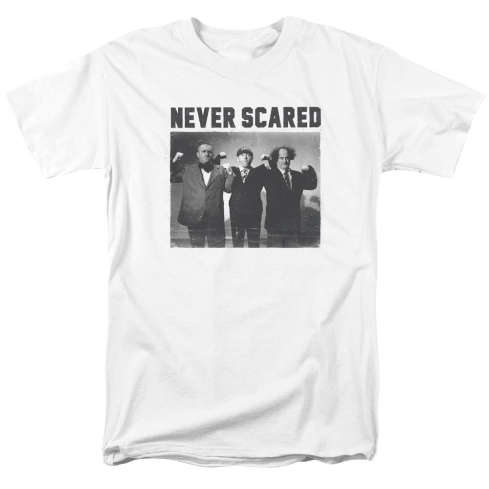 Three Stooges Never Scared Men's 18/1 Cotton Short-Sleeve T-Shirt