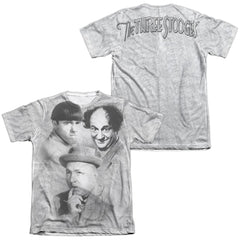 Three Stooges Signature (Front/Back Print) Men's Regular Fit Poly Cotton Short-Sleeve T-Shirt