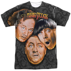 Three Stooges Stooges All Over Men's Regular Fit Polyester Short-Sleeve T-Shirt