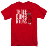 Three Stooges Three Dumb Nyuks Men's 18/1 Cotton Short-Sleeve T-Shirt