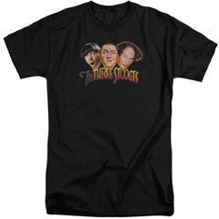 Three Stooges Three Head Logo Men's 18/1 Tall Cotton Short-Sleeve T-Shirt