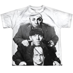 Three Stooges Three Stacked Youth Regular Fit Poly Short-Sleeve T-Shirt