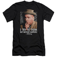 Three Stooges Try To Think Men's Ultra-Soft 30/1 Cotton Slim Short-Sleeve T-Shirt