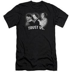 Three Stooges Turst Us Men's Ultra-Soft 30/1 Cotton Slim Short-Sleeve T-Shirt