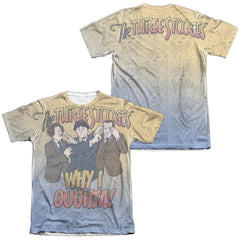 Three Stooges Why I Oughta (Front/Back Print) Men's Regular Fit Poly Cotton Short-Sleeve T-Shirt