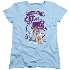 Tom And Jerry Movie Cat And Mouse Women's 18/1 Cotton Short-Sleeve T-Shirt