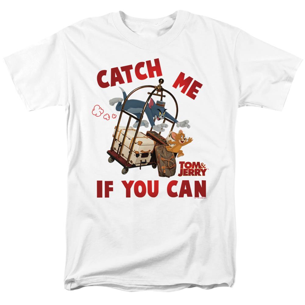 Tom And Jerry Movie Catch Me If You Can Men's 18/1 Cotton Short-Sleeve T-Shirt