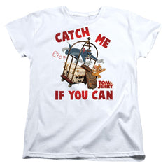 Tom And Jerry Movie Catch Me If You Can Women's 18/1 Cotton Short-Sleeve T-Shirt