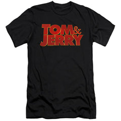 Tom And Jerry Movie Movie Logo Men's Ultra-Soft 30/1 Cotton Slim Short-Sleeve T-Shirt