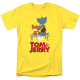Tom And Jerry Movie Park Bench Men's 18/1 Cotton Short-Sleeve T-Shirt