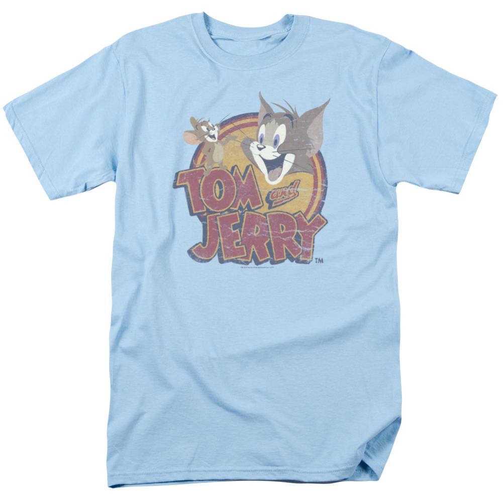 Tom And Jerry Water Damaged Men's 18/1 Cotton Short-Sleeve T-Shirt