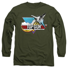 Top Gun Distressed Logo Men's 18/1 Cotton Long-Sleeve T-Shirt