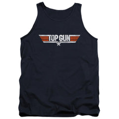 Top Gun Distressed Logo Men's 18/1 Cotton Tank Top