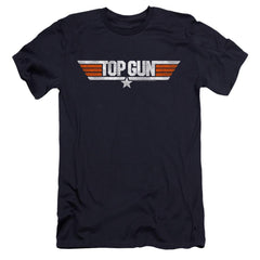Top Gun Distressed Logo Men's Ultra-Soft 30/1 Cotton Slim Short-Sleeve T-Shirt