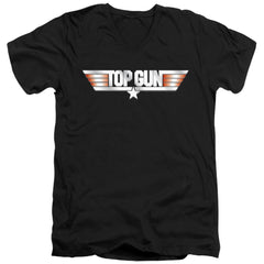 Top Gun Logo Men's 30/1 Cotton Slim V-Neck T-Shirt