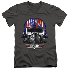 Top Gun Maverick Helmet Men's 30/1 Cotton Slim V-Neck T-Shirt