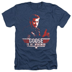 Top Gun Wingman Goose Men's 30/1 Heather 60 40 Poly Short-Sleeve T-Shirt