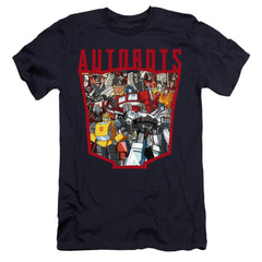 Transformers Autobot Collage Men's Ultra-Soft 30/1 Cotton Slim Short-Sleeve T-Shirt