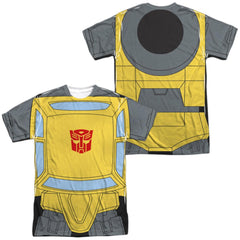 Transformers Bumblebee Costume (Front/Back Print) Men's Regular Fit Polyester Short-Sleeve T-Shirt