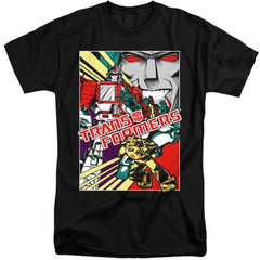 Transformers Comic Poster Men's 18/1 Tall Cotton Short-Sleeve T-Shirt