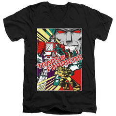 Transformers Comic Poster Men's 30/1 Cotton Slim V-Neck T-Shirt