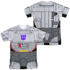 Transformers Megatron Costume (Front/Back Print) Men's Regular Fit Polyester Short-Sleeve T-Shirt