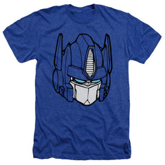 Transformers Optimus Head Men's 30/1 Heather 60 40 Poly Short-Sleeve T-Shirt