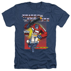 Transformers Optimus Prime Men's 30/1 Heather 60 40 Poly Short-Sleeve T-Shirt