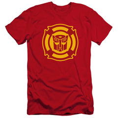 Transformers Rescue Bots Logo Men's Ultra-Soft 30/1 Cotton Slim Short-Sleeve T-Shirt