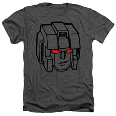 Transformers Starscream Head Men's 30/1 Heather 60 40 Poly Short-Sleeve T-Shirt