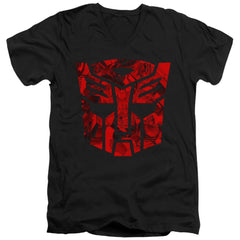 Transformers Tonal Autobot Men's 30/1 Cotton Slim V-Neck T-Shirt