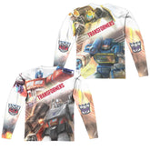 Transformers Warriors Of Cybertron (Front/Back Print) Men's Regular Fit Polyester Long-Sleeve T-Shirt