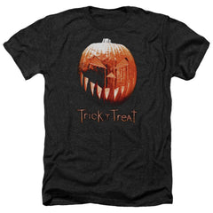 Trick R Treat Pumpkin Men's 30/1 Heather 60 40 Poly Short-Sleeve T-Shirt