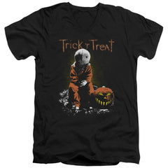 Trick R Treat Sitting Sam Men's 30/1 Cotton Slim V-Neck T-Shirt