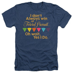 Trivial Pursuit I Always Win Men's 30/1 Heather 60 40 Poly Short-Sleeve T-Shirt