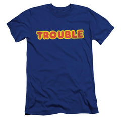 Trouble Logo Men's Ultra-Soft 30/1 Cotton Slim Short-Sleeve T-Shirt