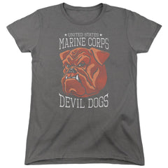 US Marine Corps Devil Dogs Women's 18/1 Cotton Short-Sleeve T-Shirt