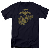 US Marine Corps Gold Emblem Men's 18/1 Cotton Short-Sleeve T-Shirt