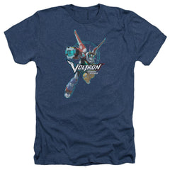 Voltron Defender Pose Men's 30/1 Heather 60 40 Poly Short-Sleeve T-Shirt